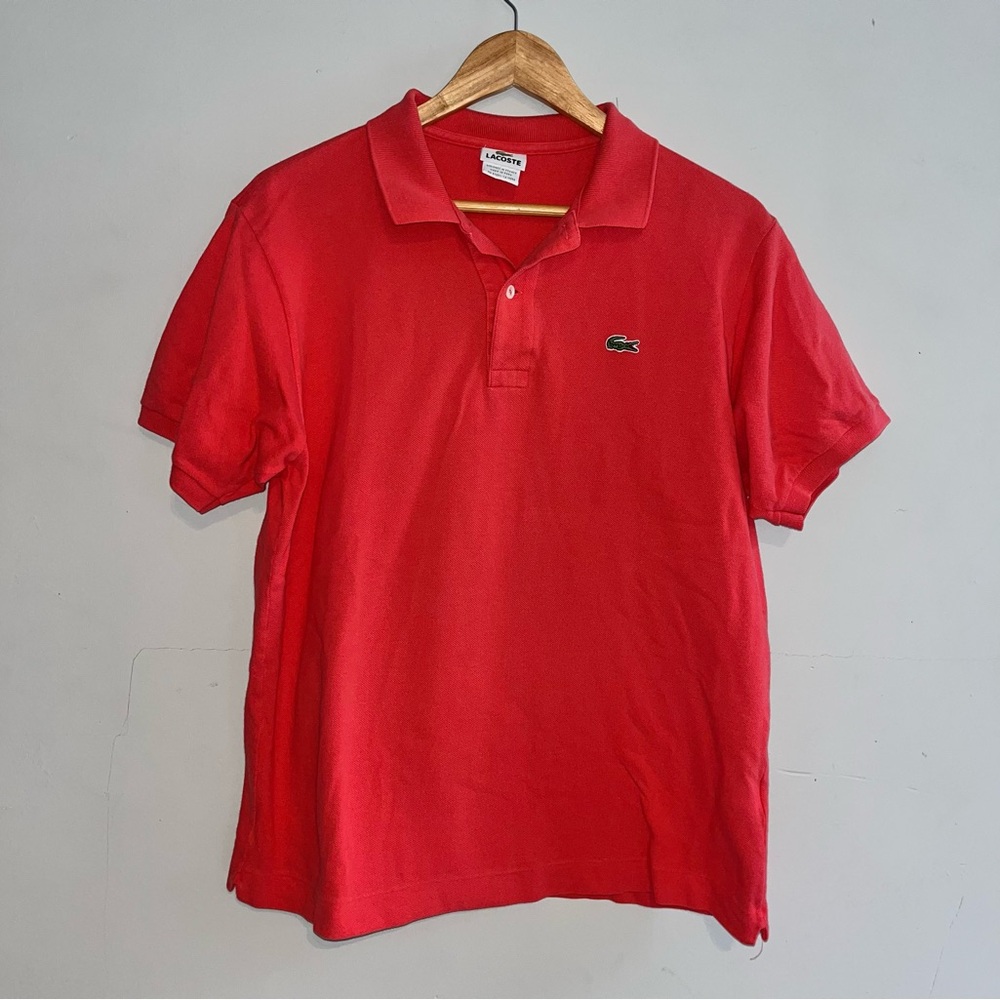 LACOSTE Polo Shirt Deep Coral sz 5